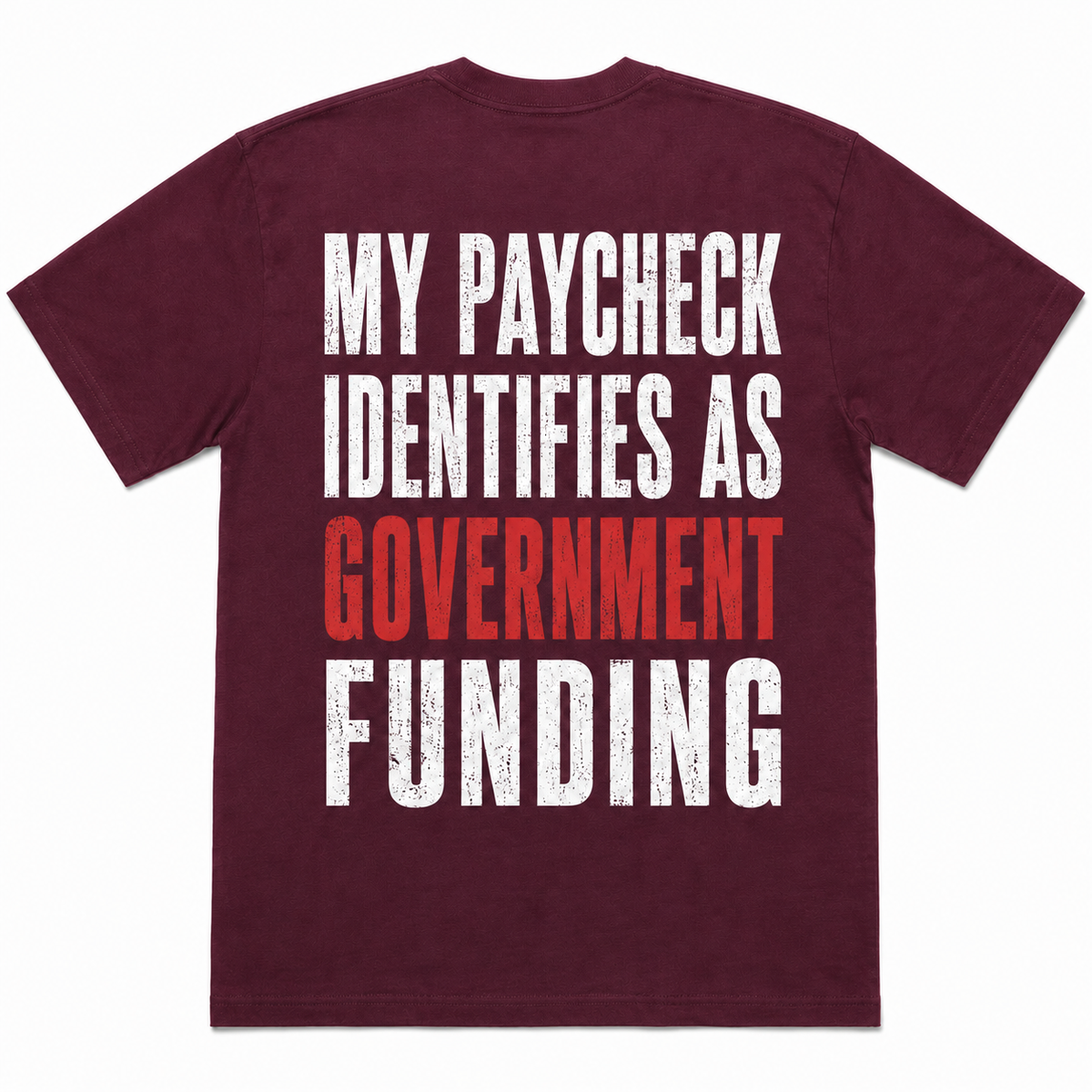 "My Paycheck Identifies as Government Funding" Funny T-Shirt